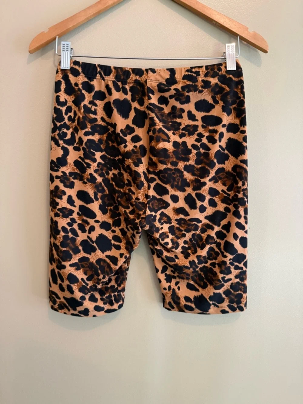 ZENANA Leopard-Print Bike Shorts in Brown and Black